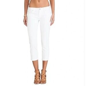 7 For All Mankind Skinny Crop & Roll size 27 White Denim Jeans Minimalist